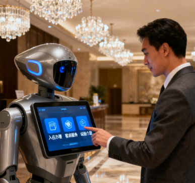 工業(yè)顯示器在酒店迎賓機(jī)器人中的應(yīng)用